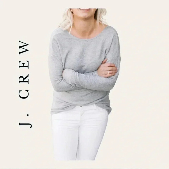 0408W. J. CREW CRISS CROSS‎ BACK LONG SLEEVE TOP GRAY IN COLOR SIZE SMALL - Picture 1 of 12